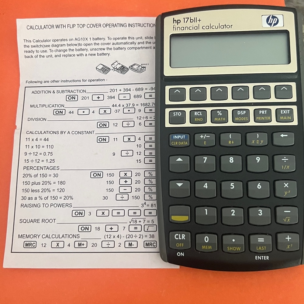 HP 17bII+ Financial Calculator with Black Case - Picture 6 of 6